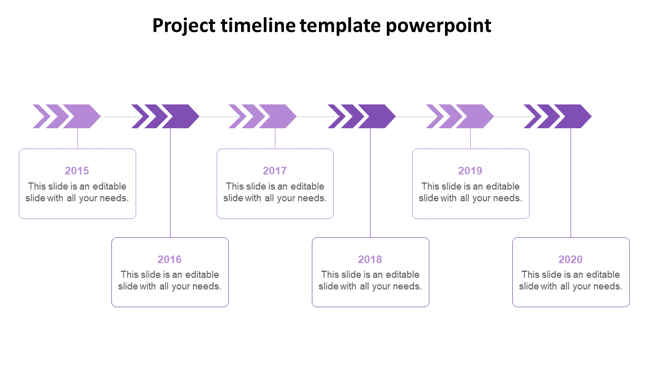 project timeline template powerpoint-purple